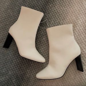white ankle boots